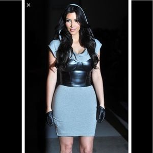 Kim Kardashian BeBe collection leather dress